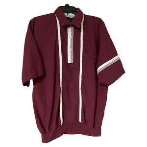 Royale Air Retro Men’s Vintage Bowling Polo Shirt Maroon Size‎ Large